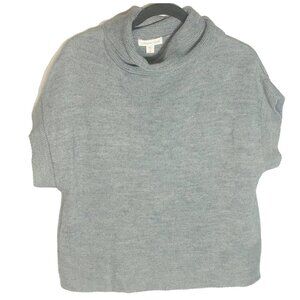 Coldwater creek sweater shirt knit short sleeve gray cowl neck size small READ